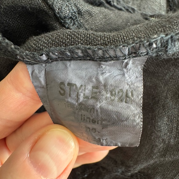 Tempo Paris Women Black 100% Linen Open Front Jacket Boho Avant Garde  Artsy S - Picture 5 of 7